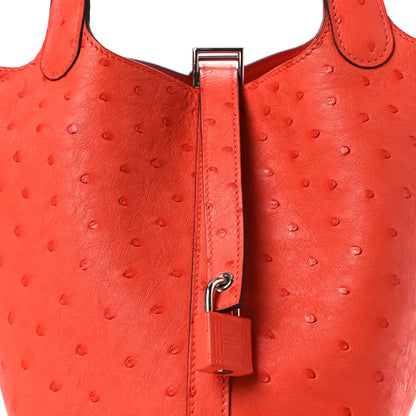 Hermes Ostrich Picotin Lock 18 Capucine 8 of 10