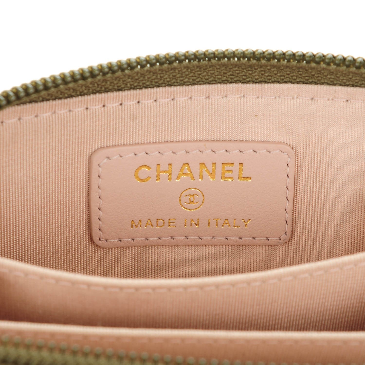 Chanel Caviar Quilted Boy Zip Around Coin Purse Wallet Green 6 of 7