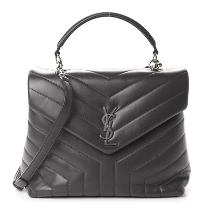 Saint Laurent Calfskin Y Quilted Monogram Medium Loulou Chain Satchel Storm 1 of 11