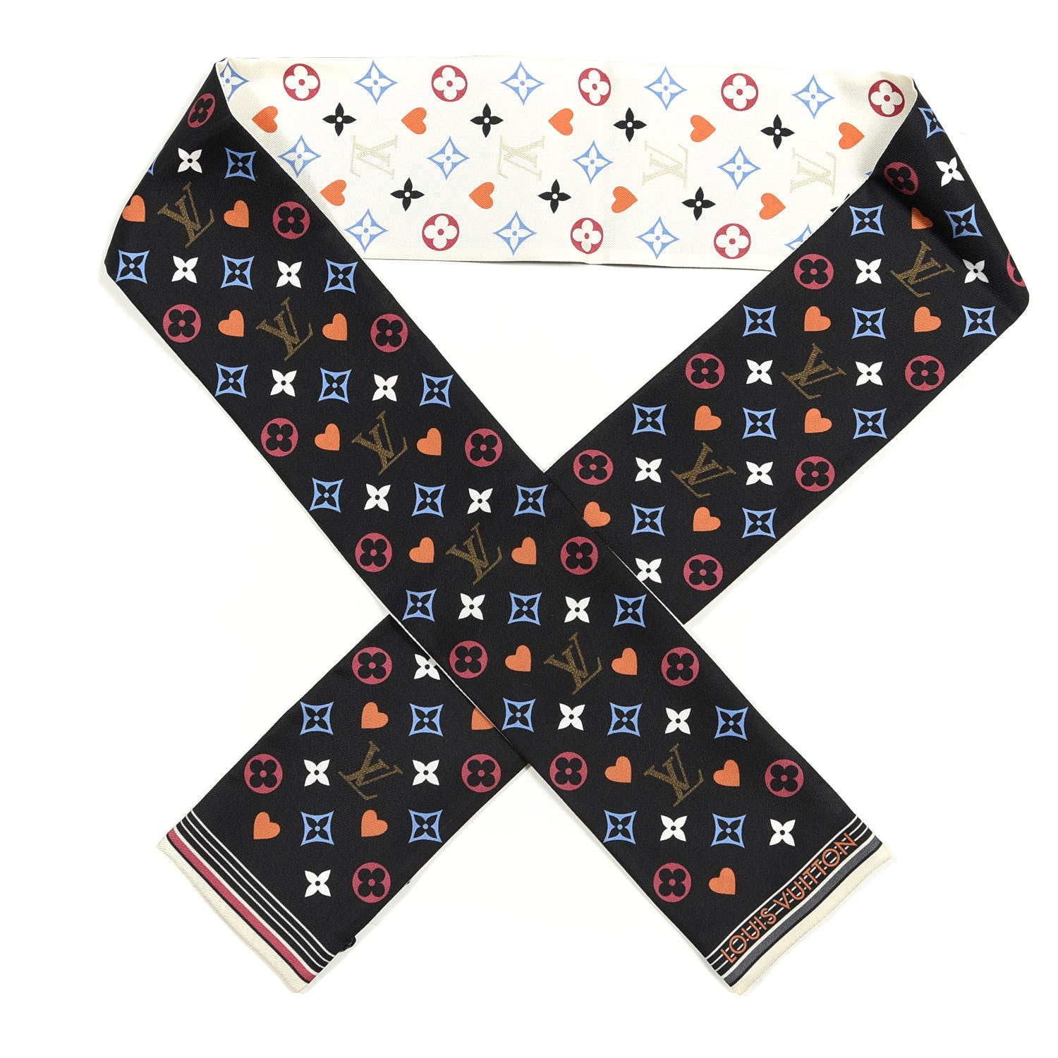 Louis Vuitton Silk Game On Bandeau Black White 1 of 3