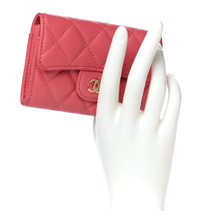 Chanel Caviar Quilted Flap Card Holder Wallet Pink 2 of 12