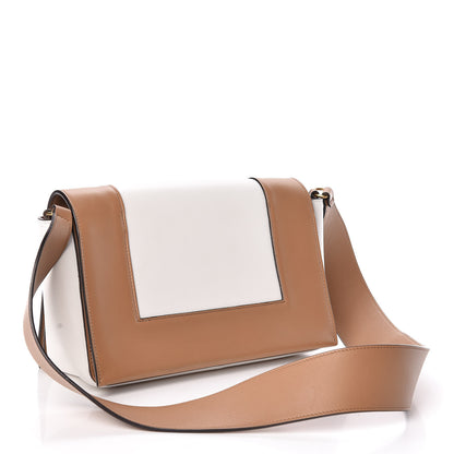 Celine Shiny Smooth Calfskin Medium Frame Shoulder Bag Tan Optic White 3 of 11