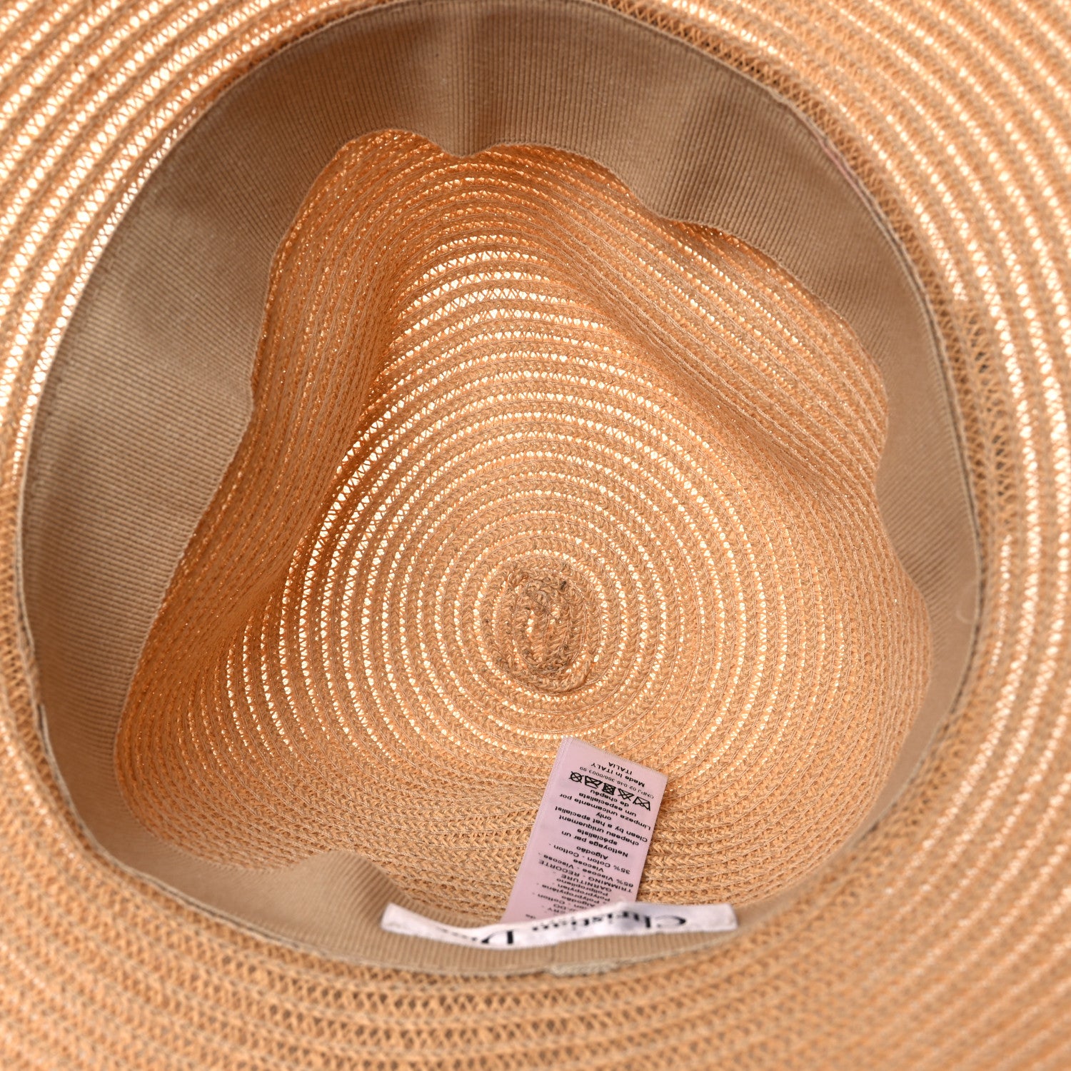 Christian Dior Straw Brim Hat 57 Natural 7 of 8
