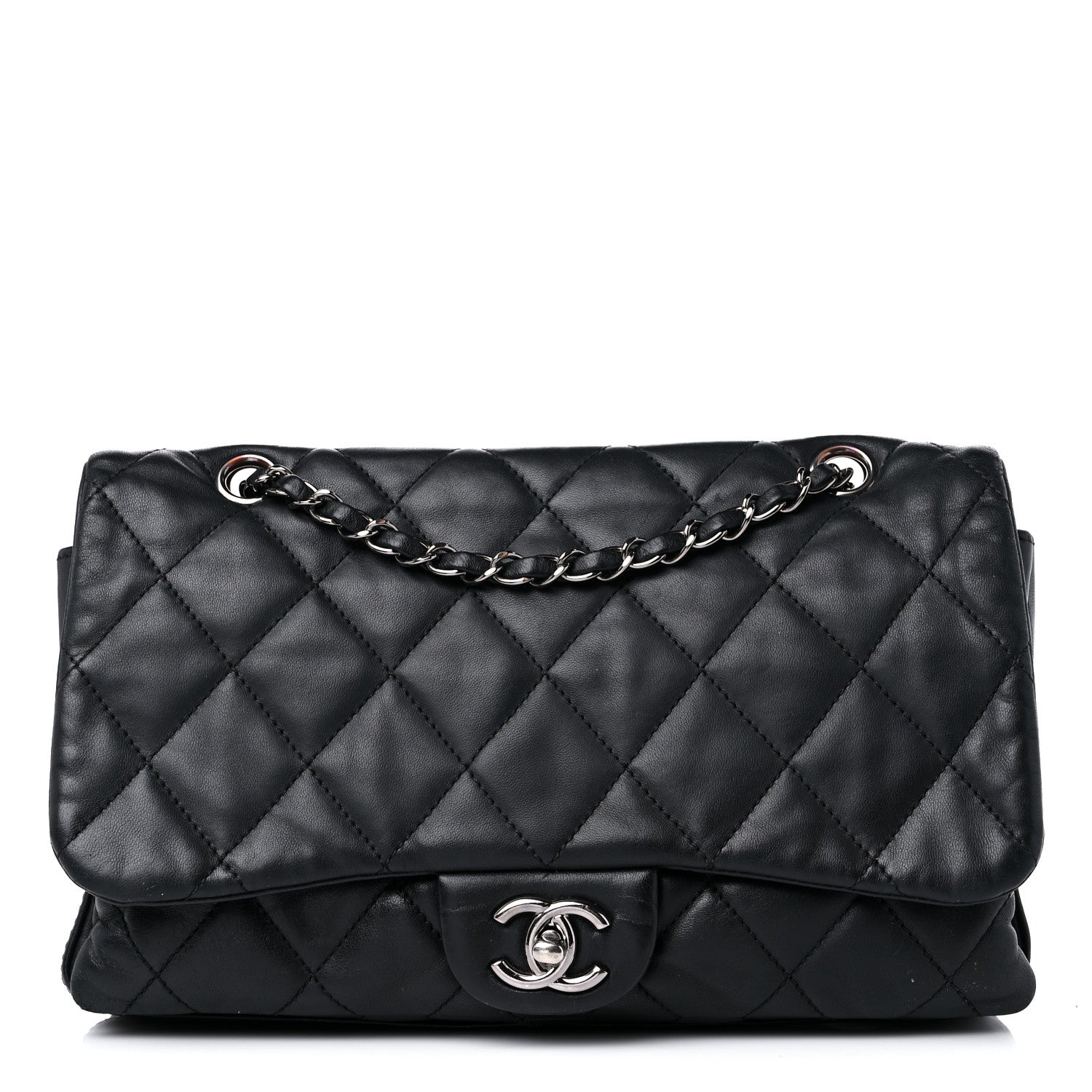 Chanel Lambskin Quilted Jumbo 3 Flap Black 1 of 21