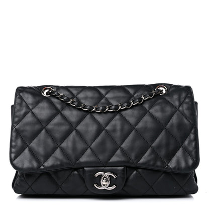 Chanel Lambskin Quilted Jumbo 3 Flap Black 1 of 21