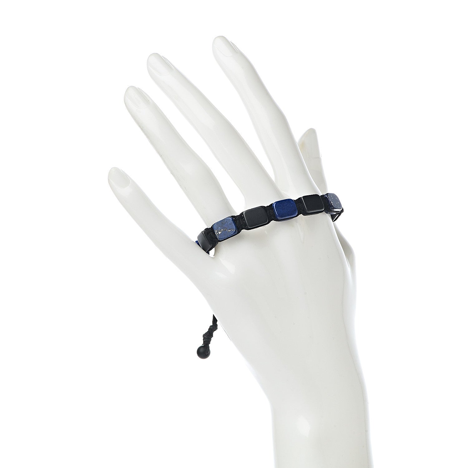 David Yurman Sterling Silver Lapis Lazuli Black Onyx Spiritual Beads Five-Station Tile Bracelet 2 of 5