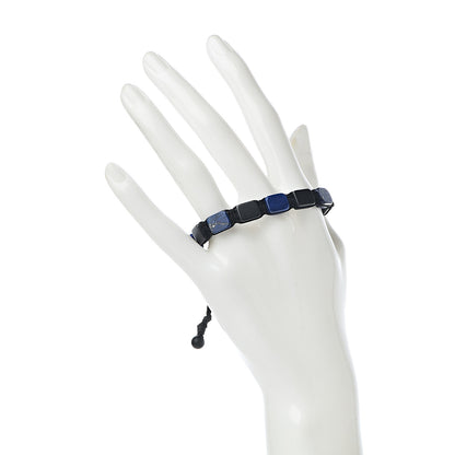 David Yurman Sterling Silver Lapis Lazuli Black Onyx Spiritual Beads Five-Station Tile Bracelet 2 of 5