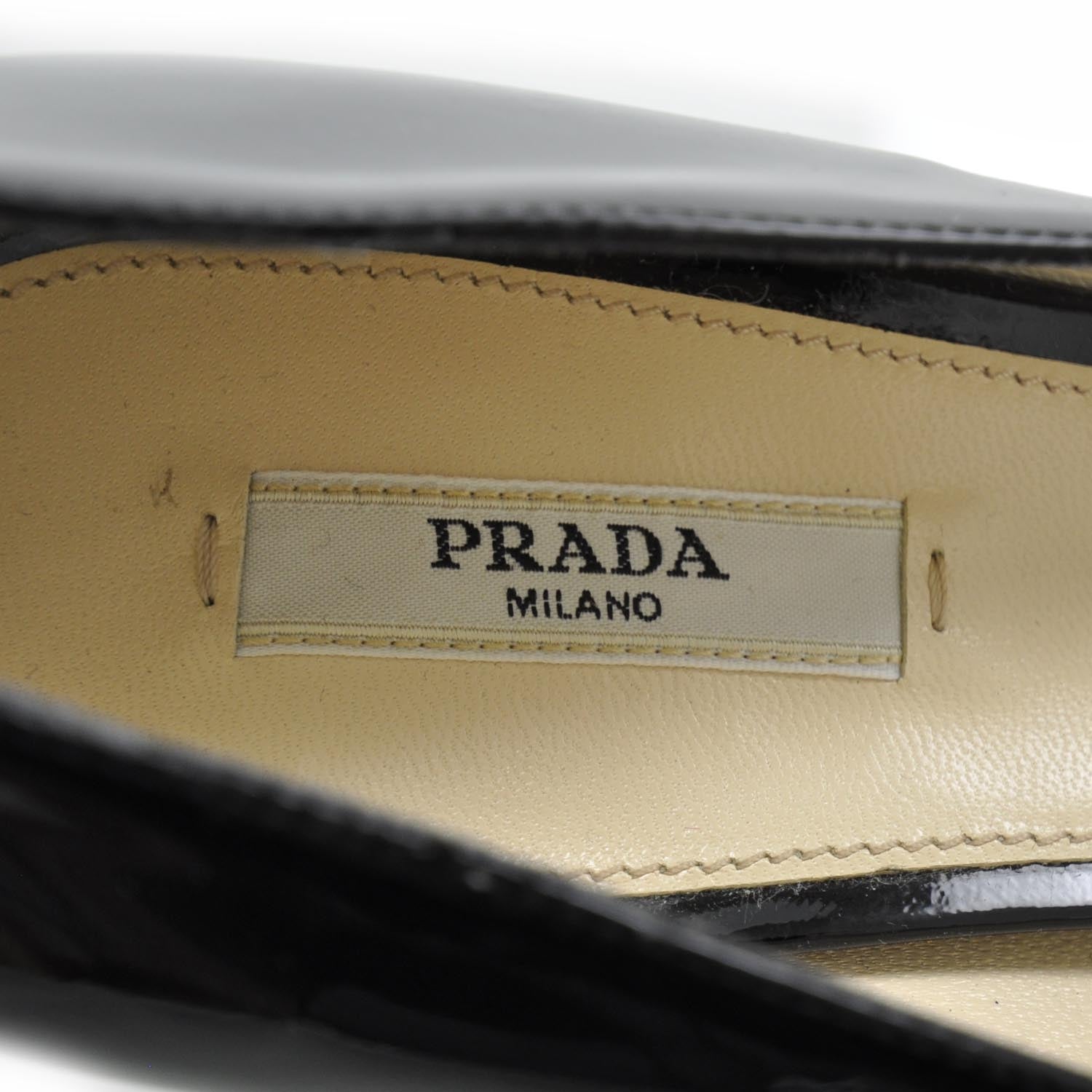 Prada Vernice Kitten Heels 38 Black 5 of 6