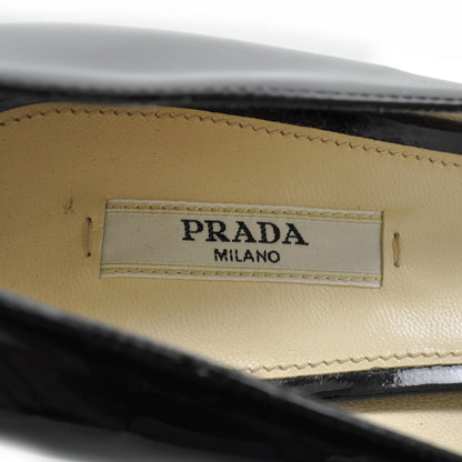 Prada Vernice Kitten Heels 38 Black 5 of 6