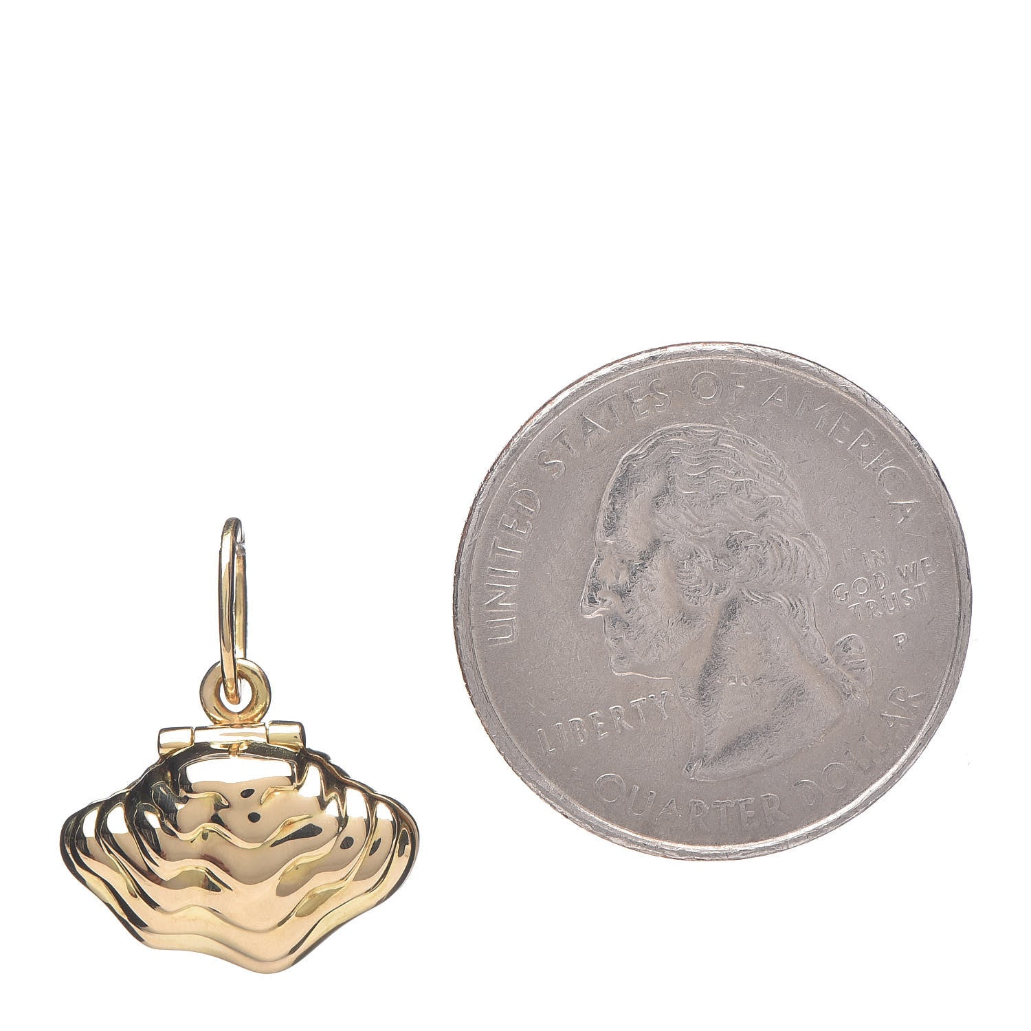 Tiffany 18K Yellow Gold Akoya Pearl Enamel Oyster Charm 2 of 3
