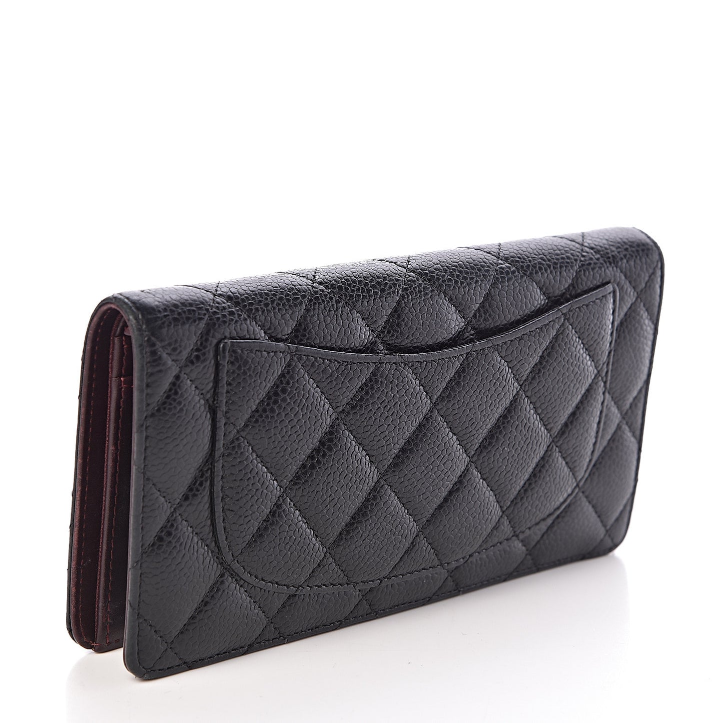 Caviar Quilted Yen Wallet Black
