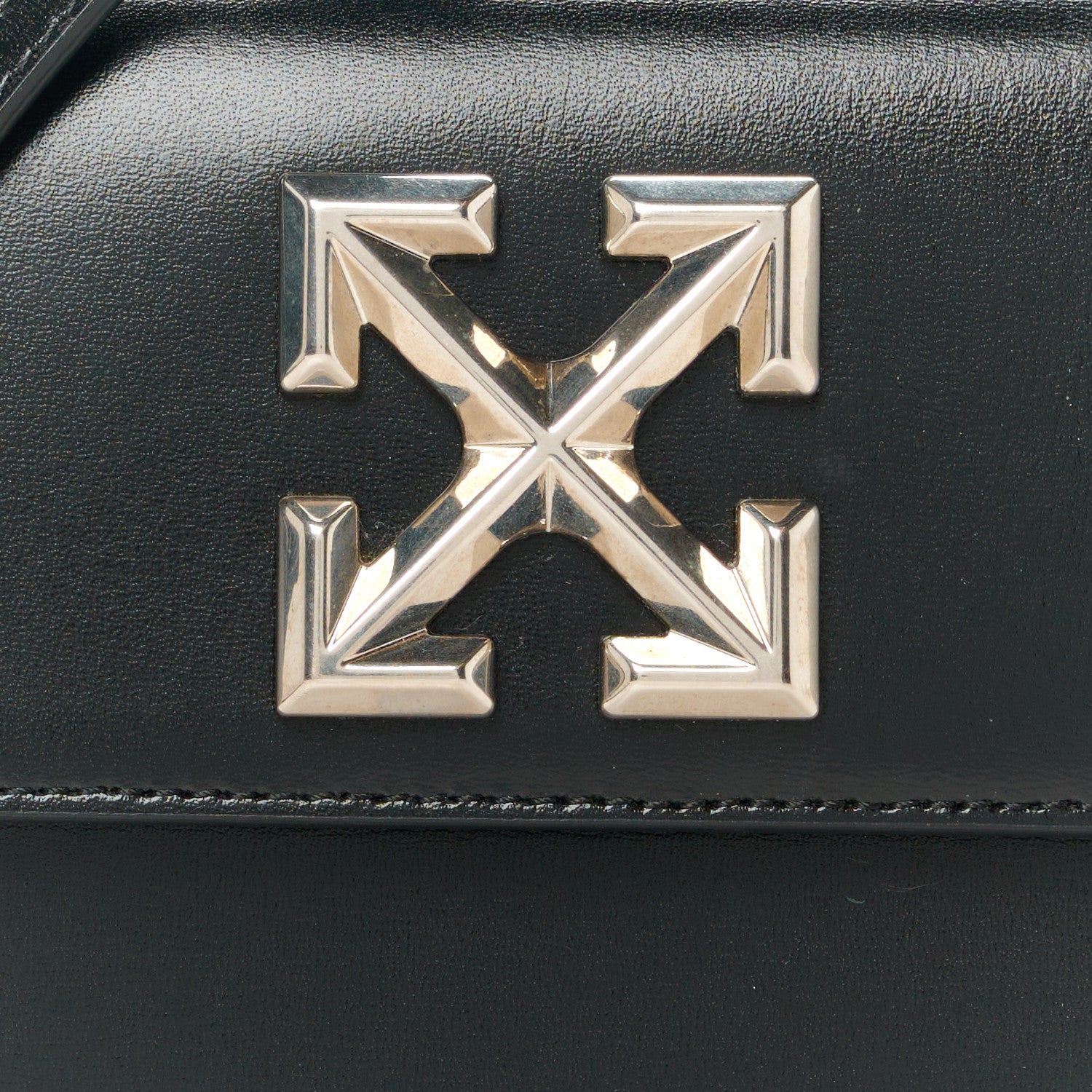 Off-White Calfskin Jitney 0.7 Crossbody Bag Black 9 of 12