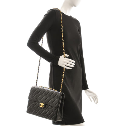 Chanel Lambskin Quilted Jumbo Single Flap Black 2 of 8