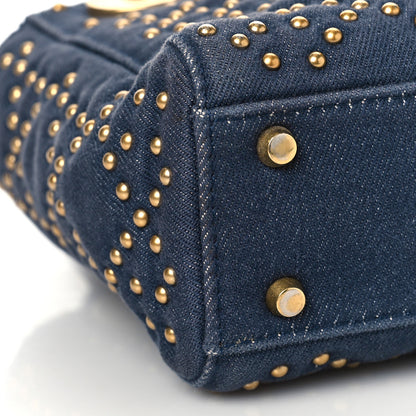 Christian Dior Denim Cannage Studded Mini Lady Dior Navy 7 of 9
