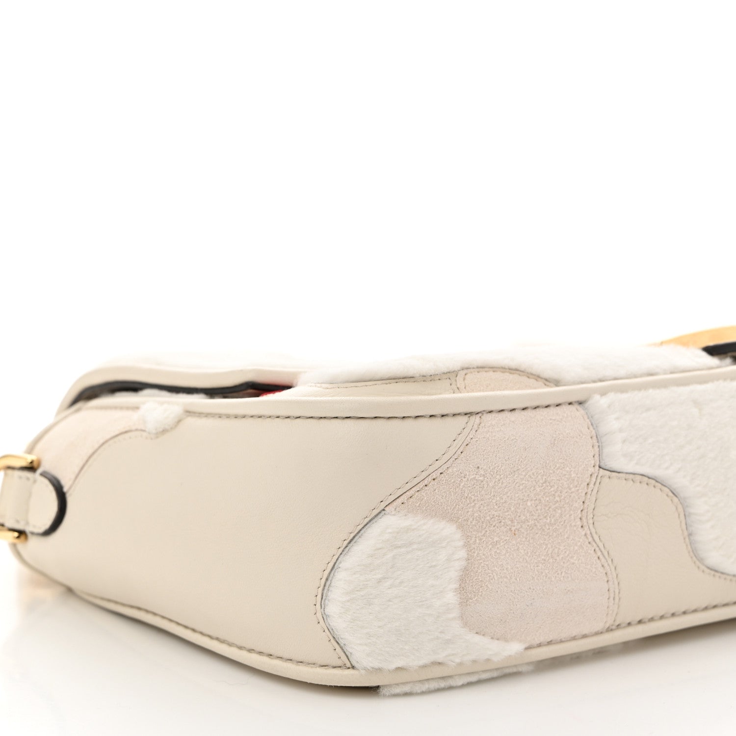 Fendi Mink Fur Nappa Faces Baguette Multicolor Bianco Carta 9 of 10