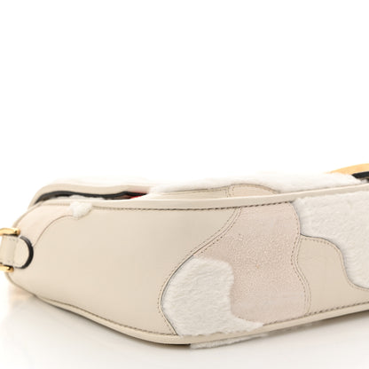 Fendi Mink Fur Nappa Faces Baguette Multicolor Bianco Carta 9 of 10