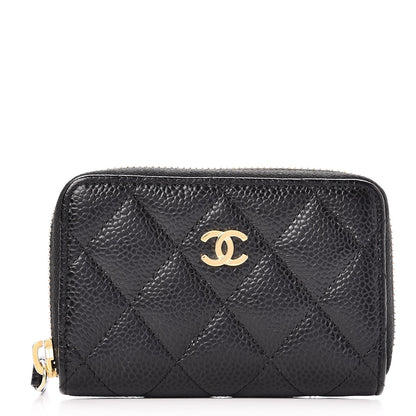 Chanel Caviar Quilted Zip Coin Purse Black 1 of 8
