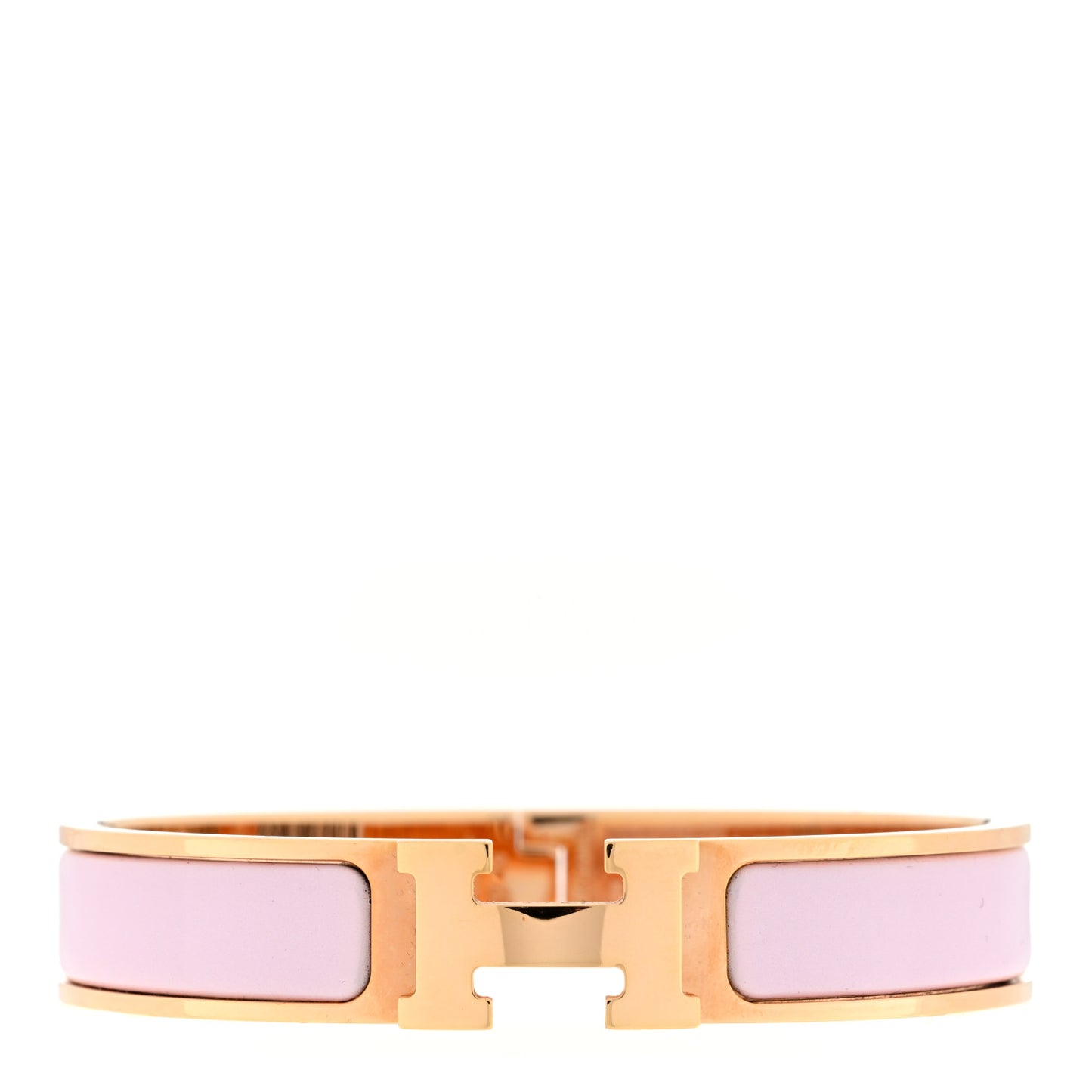Enamel Narrow Clic Clac H Bracelet GM Rose Dragee