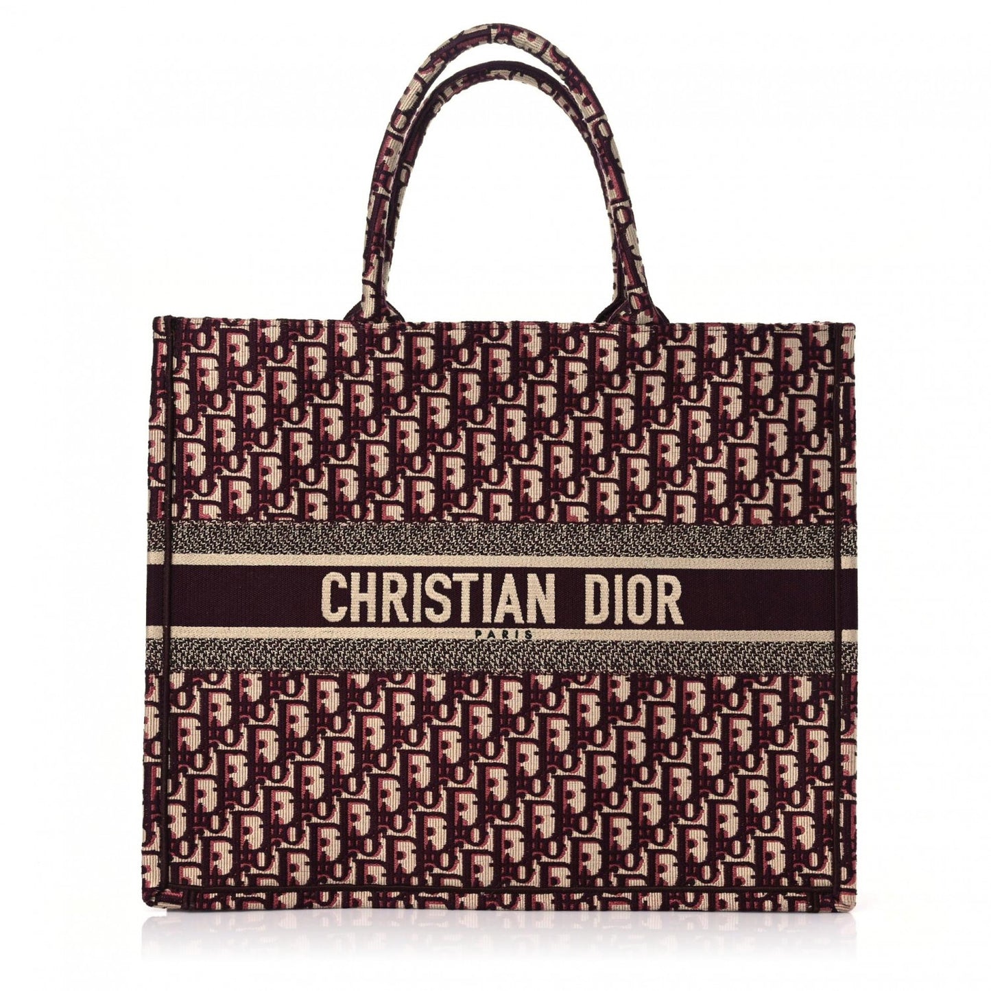 Oblique Large Book Tote Burgundy Multicolor