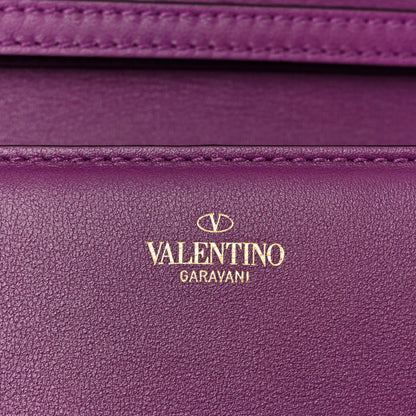 Valentino Garavani Calfskin Vlogo Loco Shoulder Bag Prune 6 of 10