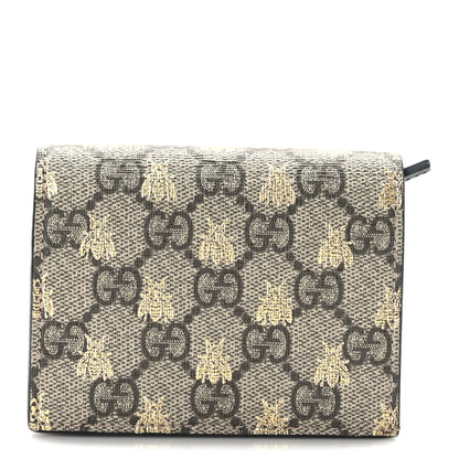 Gucci GG Supreme Monogram Bee Print Card Case 1 of 6