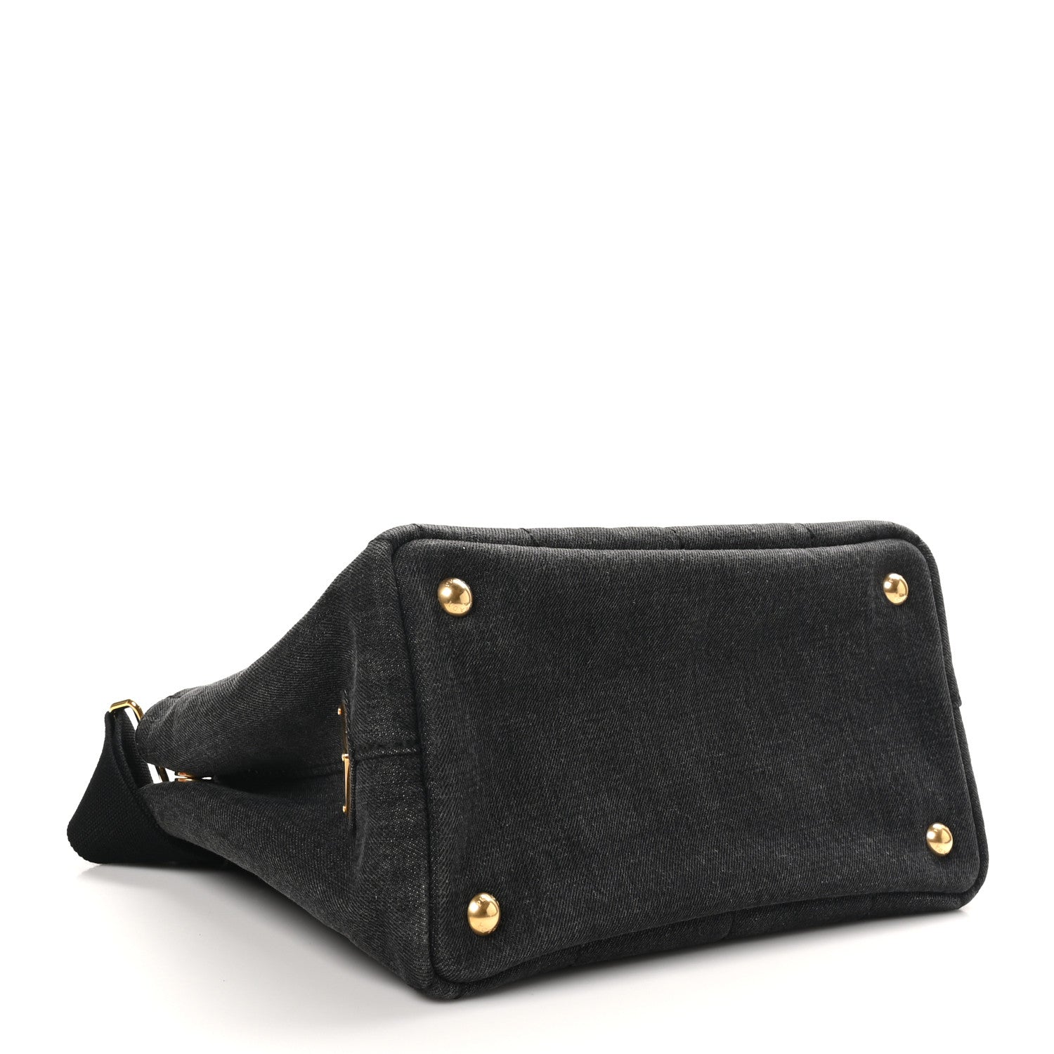 Prada Denim Small Logo Tote Black 4 of 9