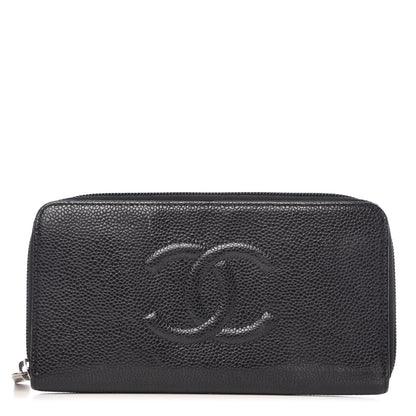 Chanel Caviar Large Timeless CC Zip Around Wallet Black 1 of 12