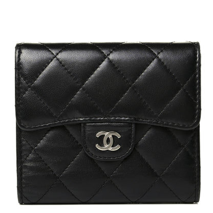 Chanel Lambskin Quilted Compact Flap Wallet Black 1 of 6
