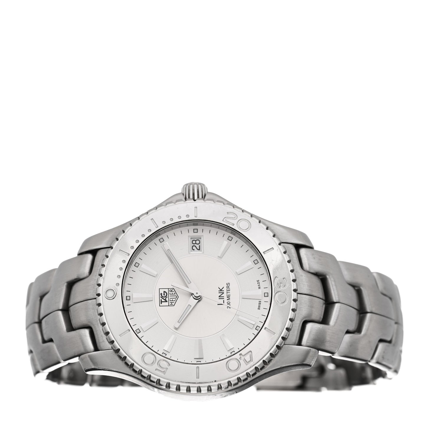 Stainless Steel 39mm Link Quartz Watch Silver WJ111-0