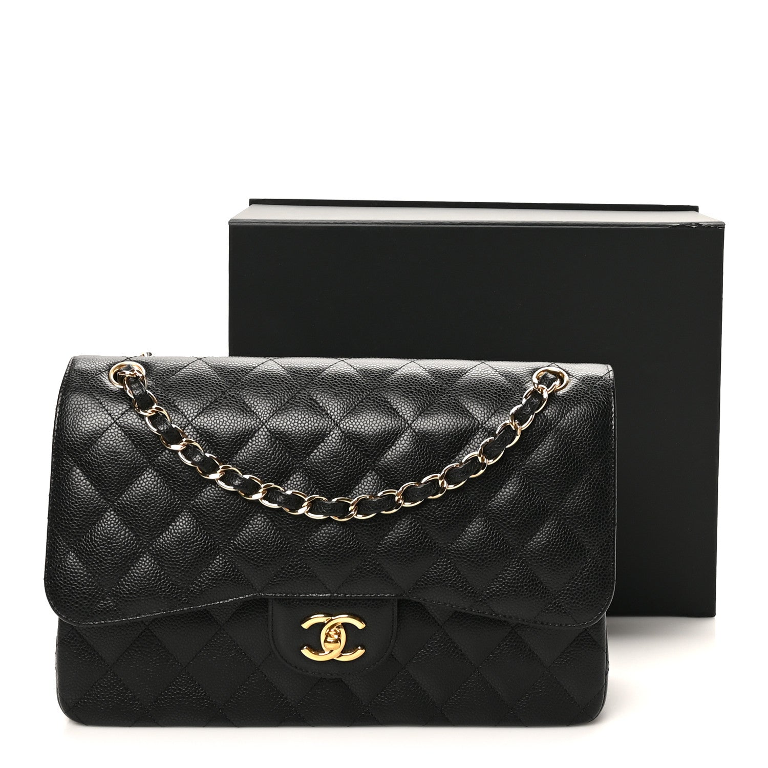 Chanel Caviar Quilted Jumbo Double Flap Black 11 of 11