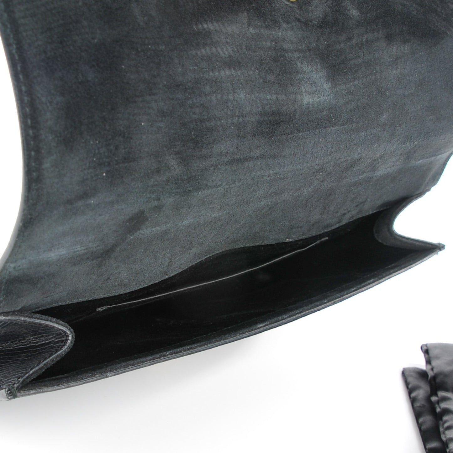 Lizard Calfskin Embossed Classic Y Ligne Clutch Black
