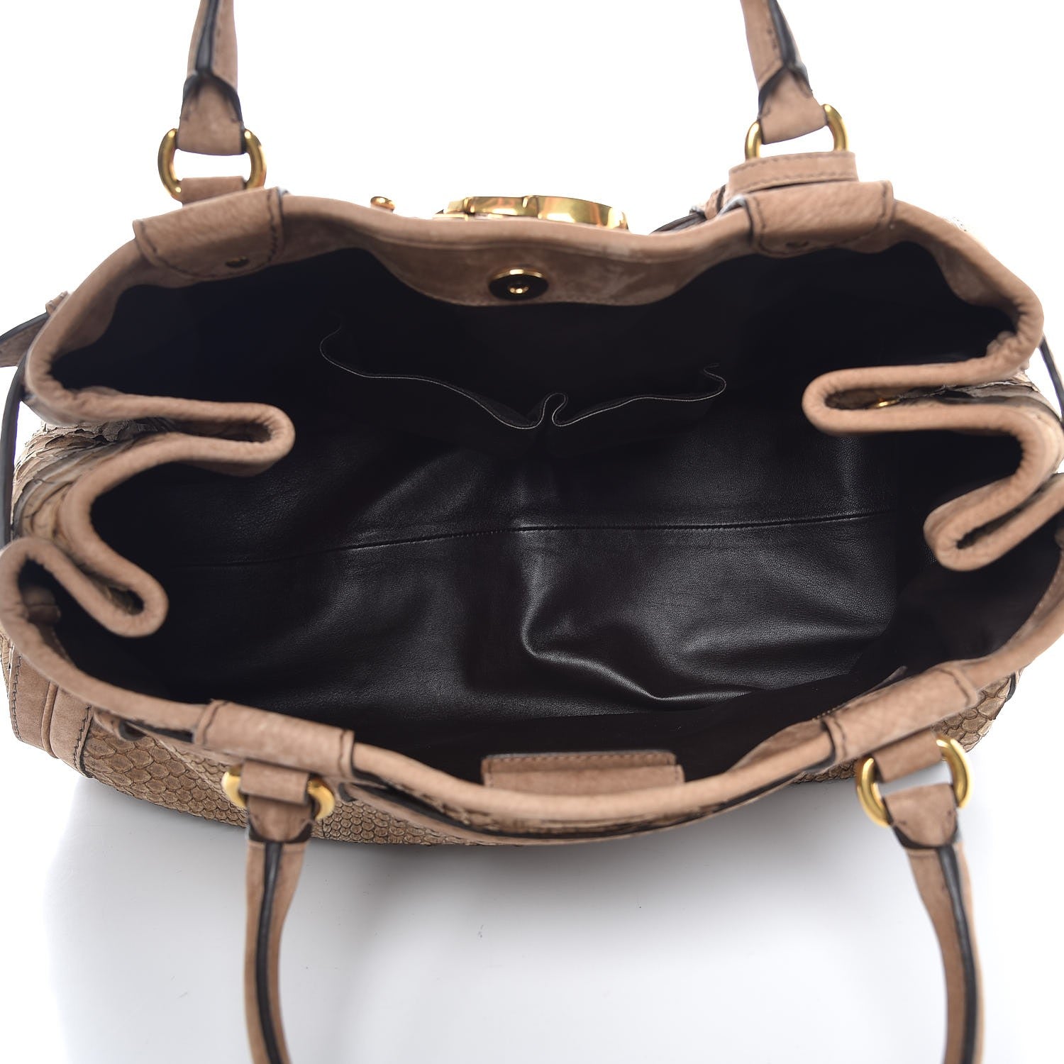 Gucci Python Large GG Running Tote Brown 5 of 10