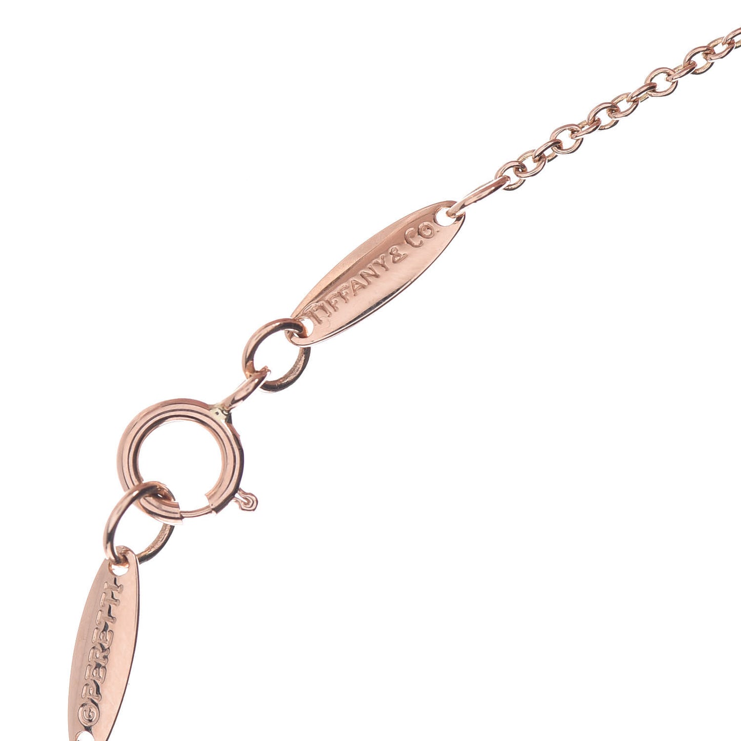 18K Rose Gold Diamond .05ct Elsa Peretti Diamonds by the Yard Pendant Necklace