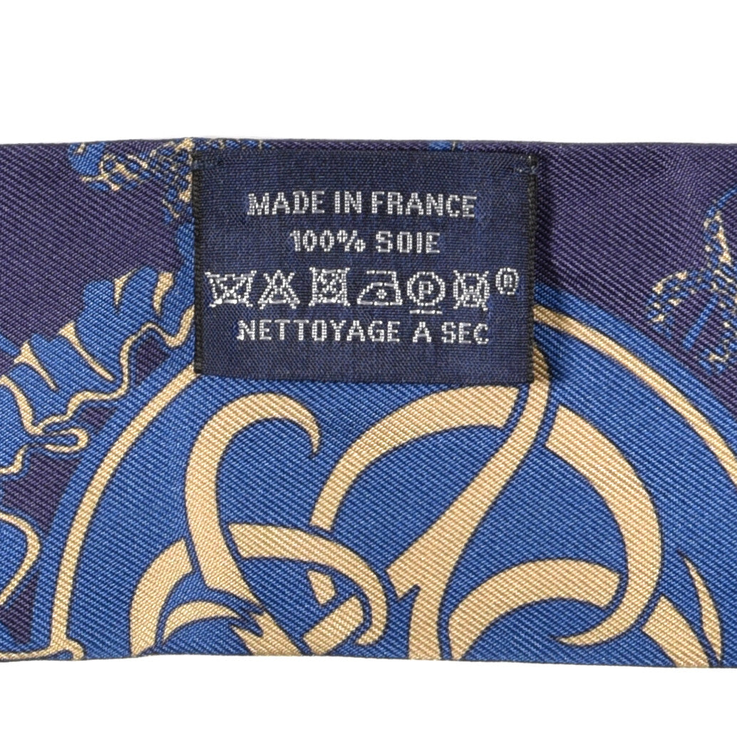 Hermes Silk Ex-Libris Twilly Indigo Black Beige 4 of 4