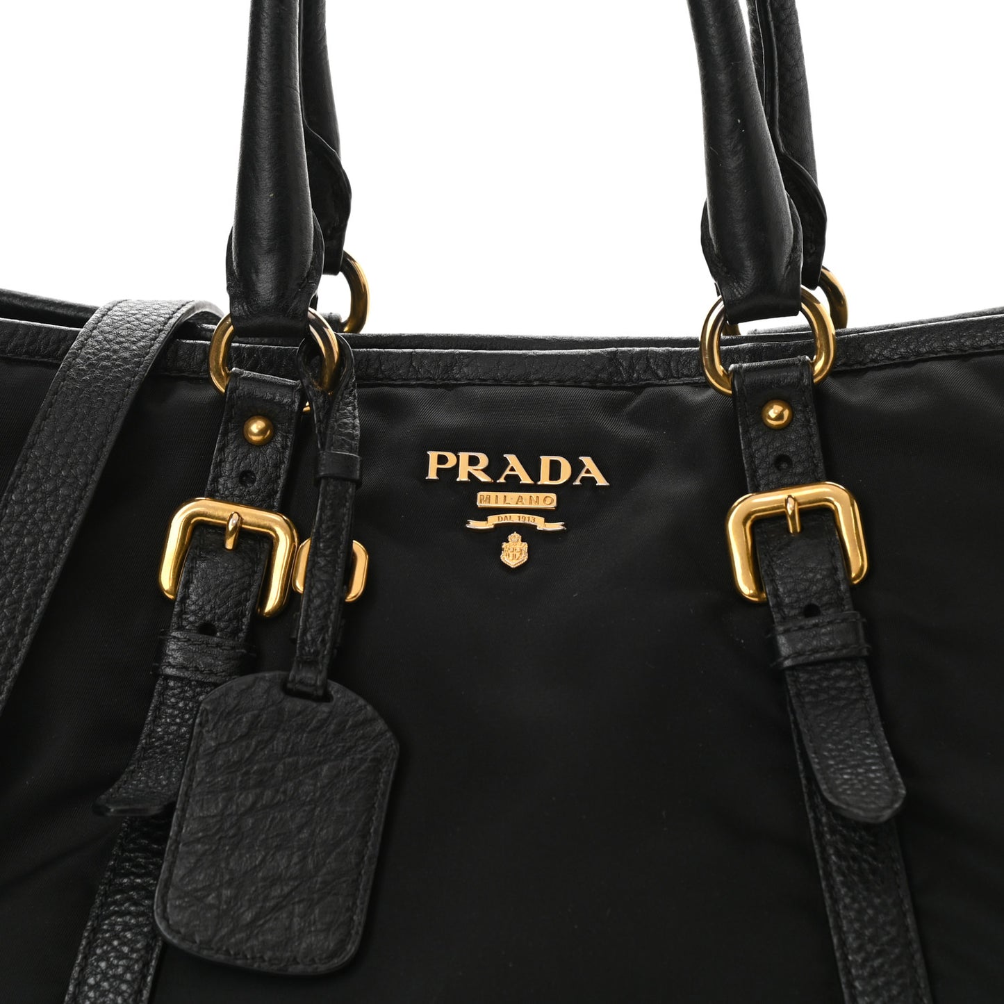 Tessuto Nylon Saffiano Tote Black
