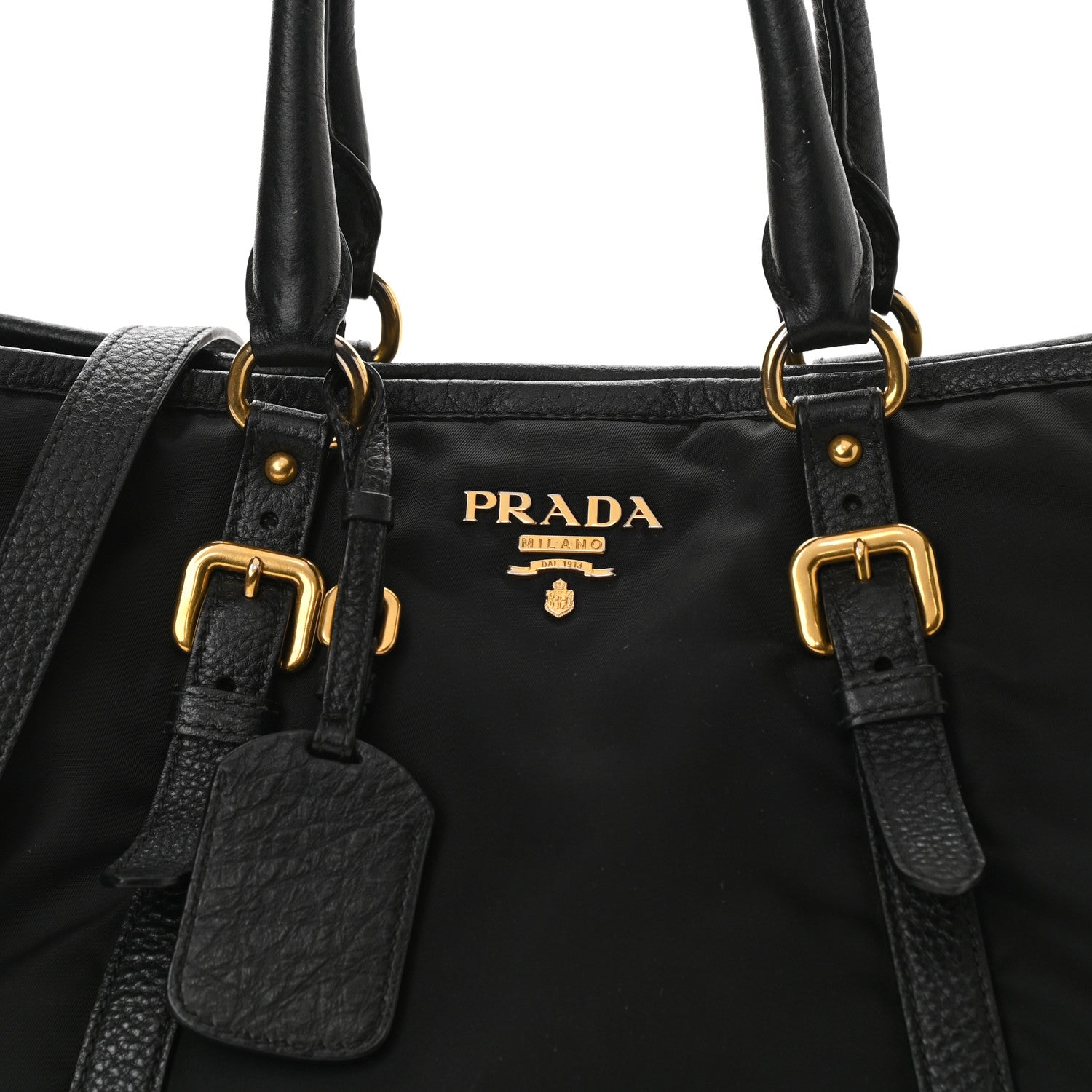 Prada Tessuto Nylon Saffiano Tote Black 8 of 13