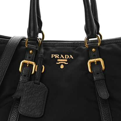 Prada Tessuto Nylon Saffiano Tote Black 8 of 13