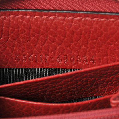 Gucci Dollar Calfskin GG Marmont Zip Around Wallet Hibiscus Red 6 of 8