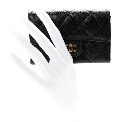 Chanel Caviar Quilted Flap Card Holder Wallet Black 2 of 9