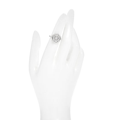 Chanel 18K White Gold Diamond Small Bouton de Camelia Ring 47 4 2 of 6