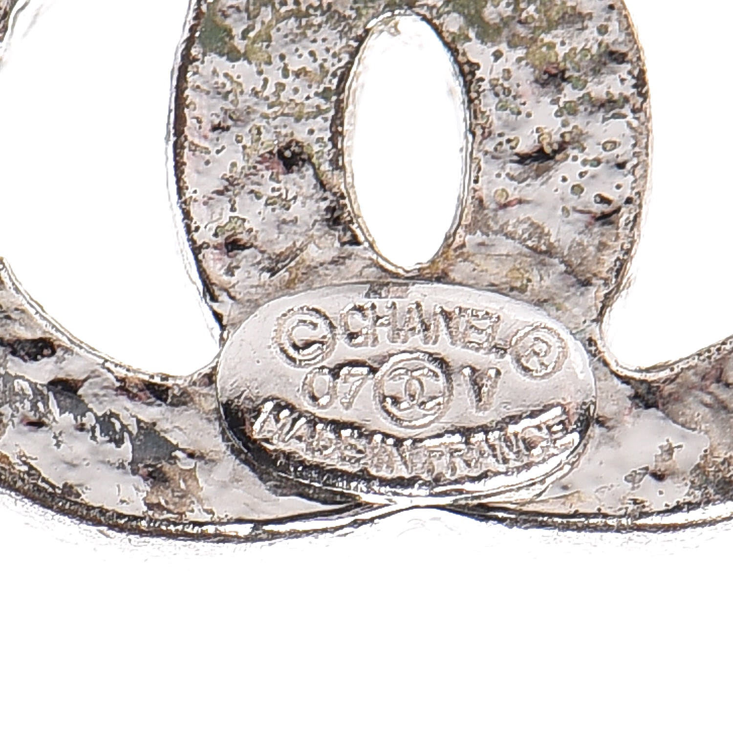 Chanel Crystal Timeless CC Earrings Silver 4 of 5