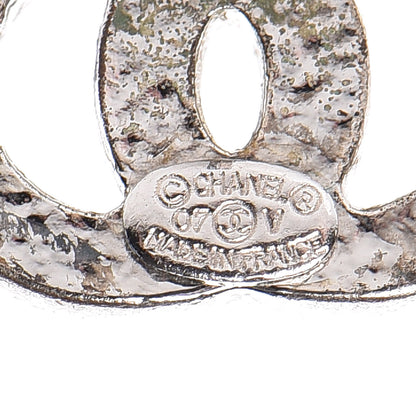 Chanel Crystal Timeless CC Earrings Silver 4 of 5