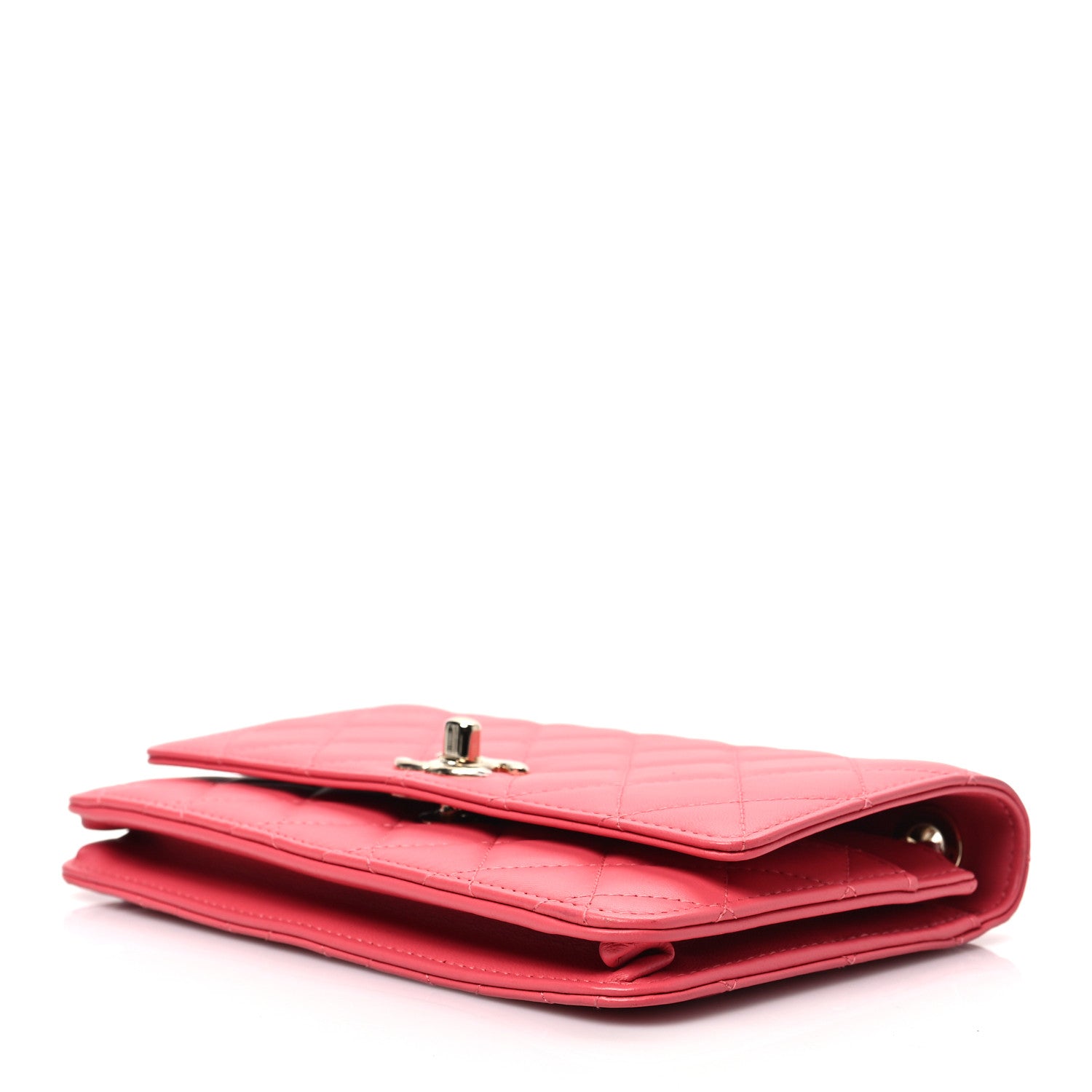 Chanel Lambskin Quilted Trendy CC Wallet On Chain WOC Bright Pink 7 of 7
