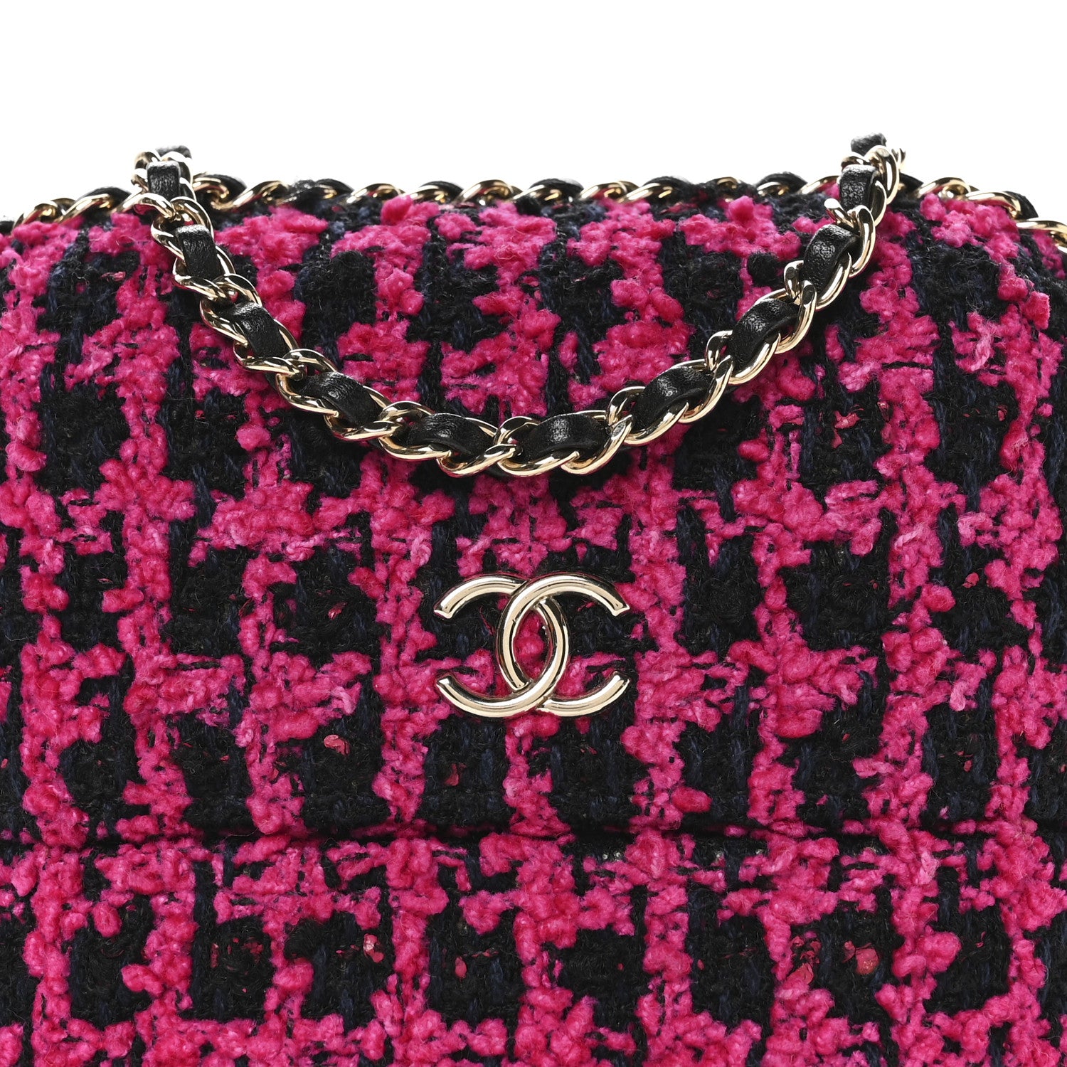Chanel Tweed Chain Around Phone Holder Pink 8 of 10
