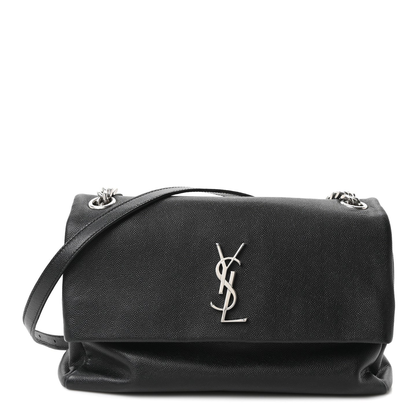 Grain De Poudre Medium West Hollywood Monogram Fold-Over Black