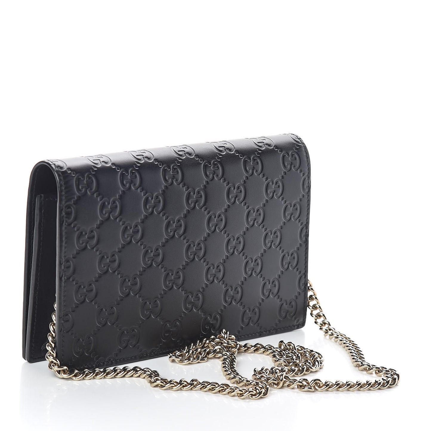 Guccissima Signature Bowy Chain Wallet Black
