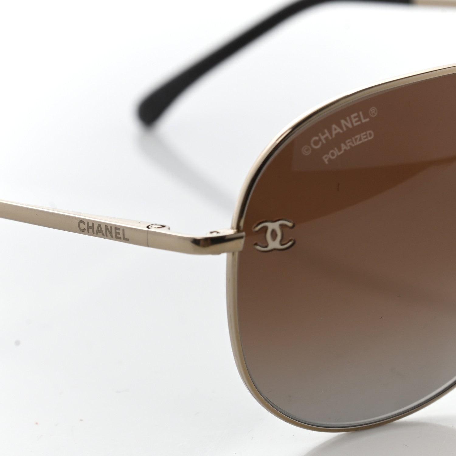 Chanel Aviator CC Sunglasses 4189-T-Q Gold 7 of 9