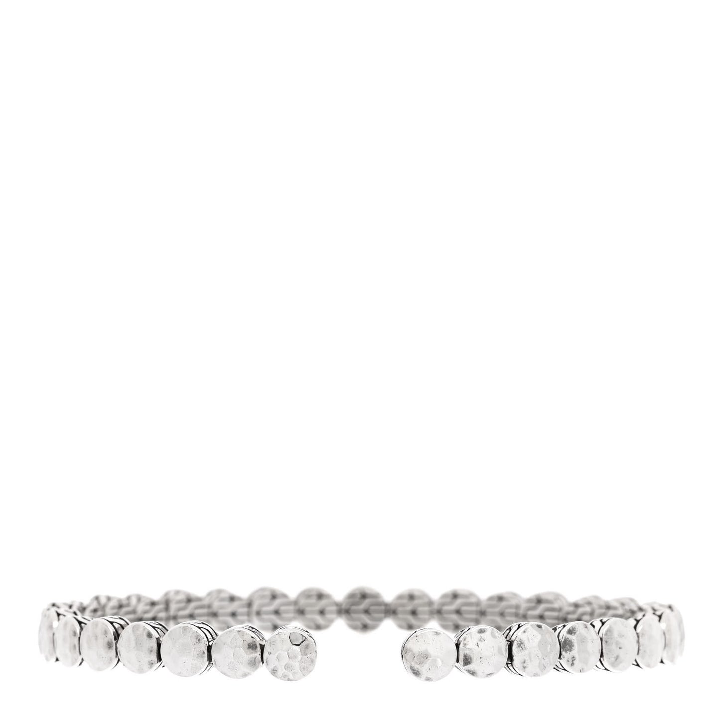 Sterling Silver Narrow Hammered Palu Dot Cuff Bracelet