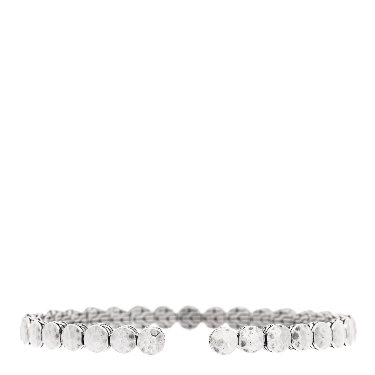 John Hardy Sterling Silver Narrow Hammered Palu Dot Cuff Bracelet 2 of 3