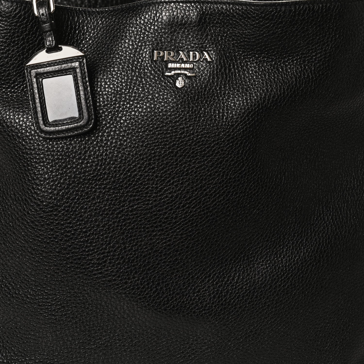Prada Vitello Daino Tote Black 9 of 13